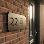 Personalisiertes Edelstahl-Türschild - Lumo Personalisiertes Edelstahl-Türschild für die Haustür mit schwarzer Pulverbeschichtung